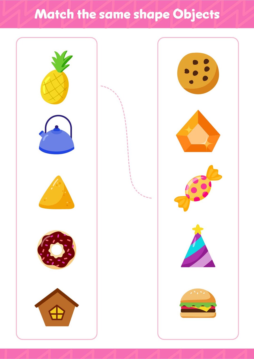 Object Match Set Worksheet Match the Object Worksheet Set, Kids Educational Activity (digital ...