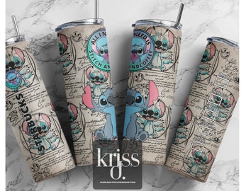 Cartoon Stitch 20 oz tumbler, All i need coffe and, Vintage stitch coffee Tumbler  Sublimation Design | Template Download Bestseller
