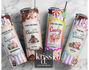 Life is like cupcake, chcolate, ice cream 20 oz Skinny Tumbler tumbler Sublimation Design | Candy Template Download Digital 4png
