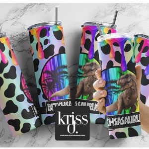 Rainbow bitchasaurus tumbler wrap |Dinosaur mom |Dinosaur Rex | design | 20oz Tumbler |Sublimation Design | Digital Download