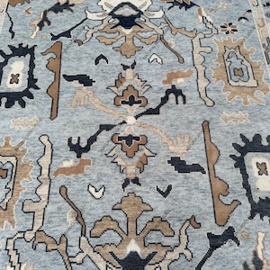 8x10 ft Ready to ship! Modern Turkish Inspired Oushak design Hand Knotted Rug, Handmade Rugs for Living Room - Contemporary Floor Carpet