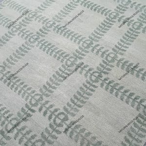 Modern Turkish Green with cream Oushak Made to Order (In Any Size!) Geometric Knotted Modern Oushak rug/ large area/sage/muted oushak rug..