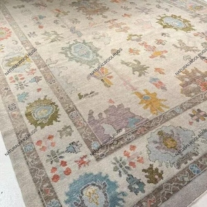 10x14 sky colour pastel Antique and beautiful design rug 8x10, 9x12, 10x14 12x15 Hand Knotted Traditional Persian Vintage Oushakrug.