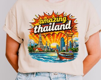 Thailand Stadt Comic Buch PNG • Reise Shirt Clipart (Digitaler Download)
