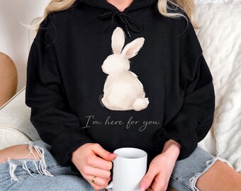 Kaninchen, ich bin für Sie da T-Shirt Design, PNG für das Bewusstsein für psychische Gesundheit (Digitaler Download)