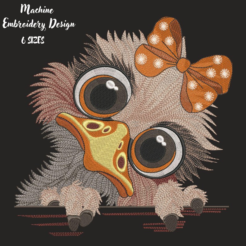 Funny Bird Girl Crazy Silly Ostrich Machine Embroidery Design Baby