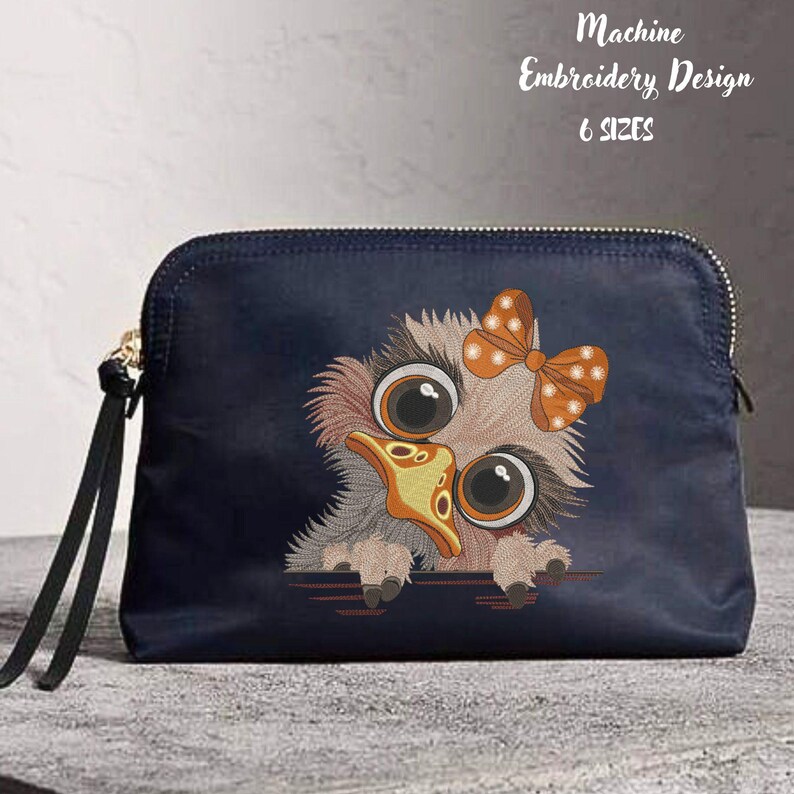 Funny Bird Girl Crazy Silly Ostrich Machine Embroidery Design Baby