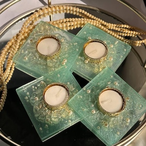 Handmade Diwali Diyas | Resin Tealight Candle Holders | Festive Home & Puja Decor Special