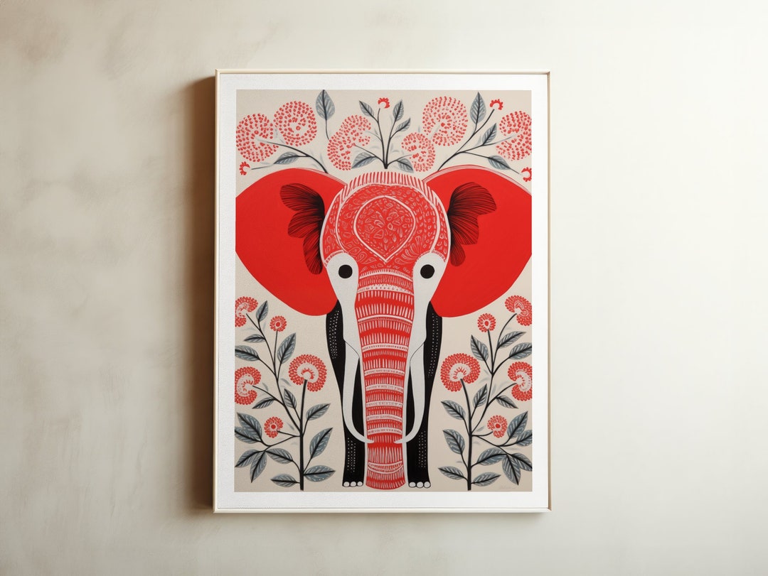 Elephant Animal Art Print and Poster Colorful Pictures Etsy