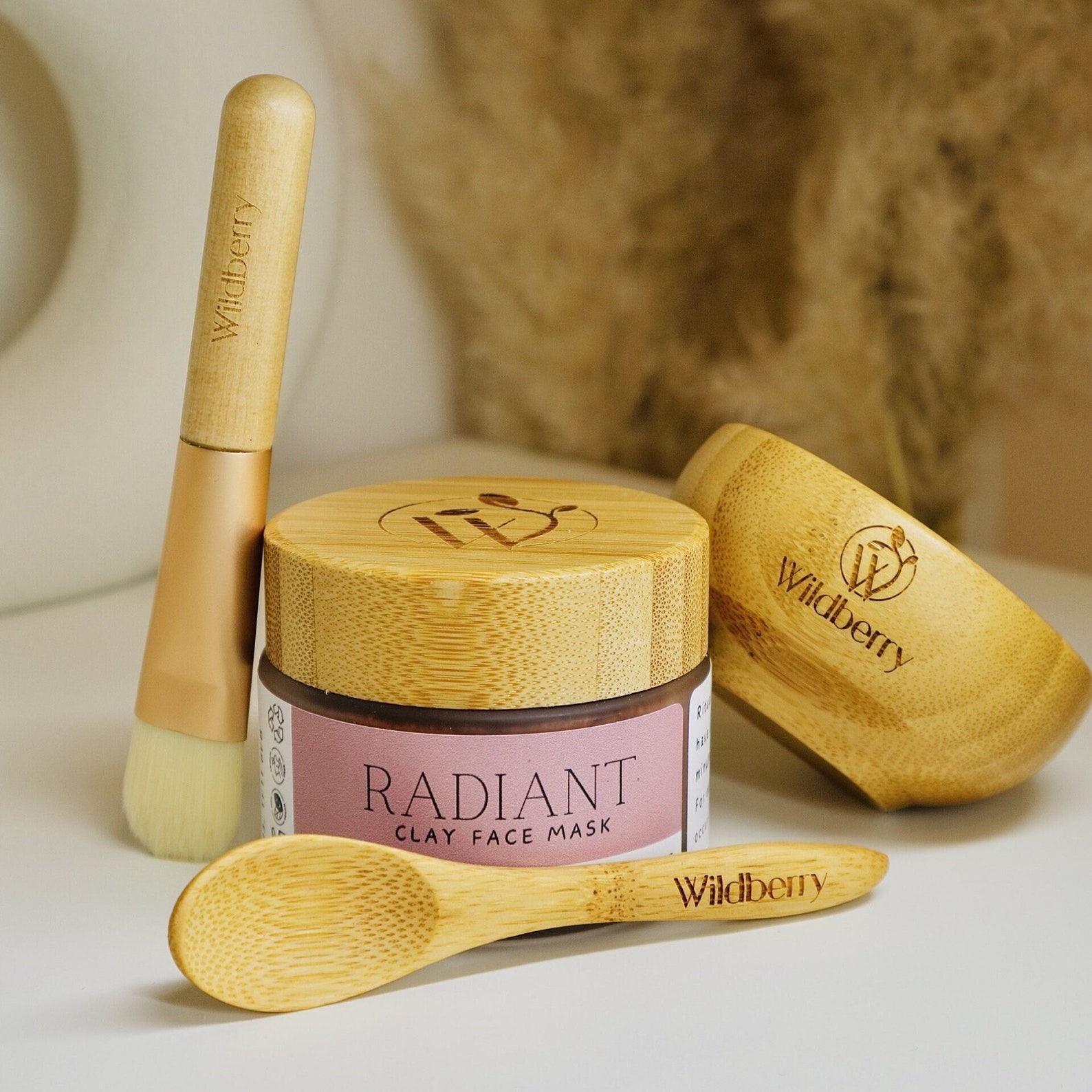 Botanical Clay Face Mask Gift Set, Bamboo Bowl & Brush Botanical Clay Face Mask Gift Set, Bamboo Bowl & Brush