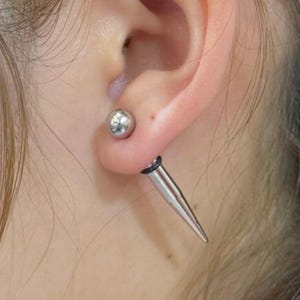 Spike Ohrring Edelstahl, Punk Gothic Unisex Schmuck, Cone Bolzenohrring, Rocker Style Minimalist Accessoire