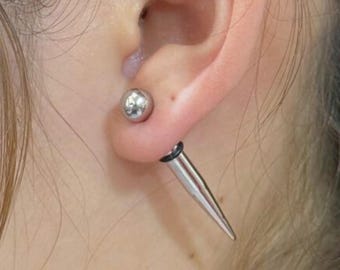 Spike Earring Stainless Steel, Punk Gothic Unisex Jewelry, Cone Stud Earring, Rocker Style Minimalist Accessory