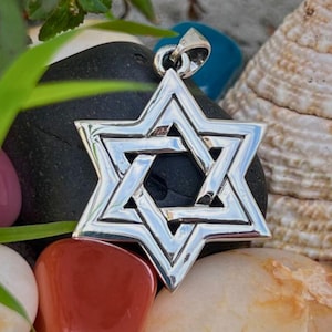 Pendentif étoile de David 3D, amulette juive en argent sterling 925, collier talisman de protection sacrée pour lui ou elle