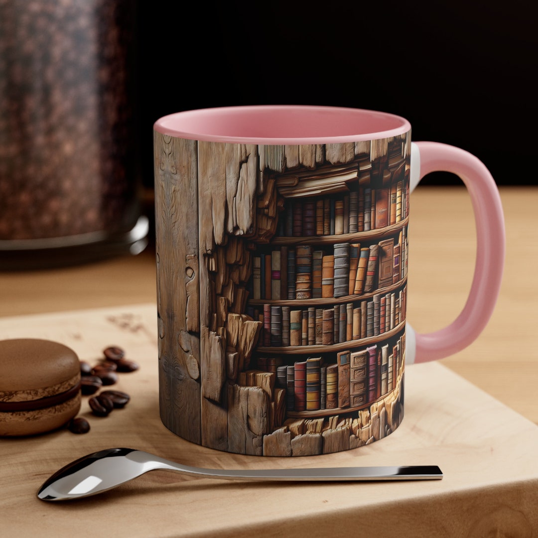 3D Effect Realistic Books Mugs for Book Lovers A Creative Gift for
