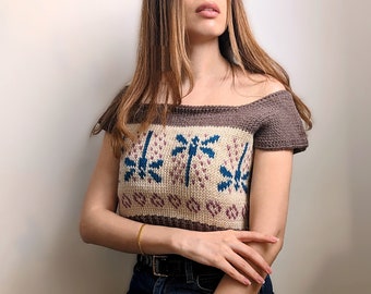 Tunisian Crochet Crop Top PDF Pattern with YouTube Video Tutorial