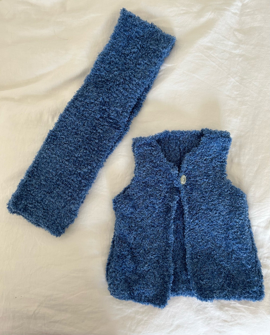 Set Handmade Baby Vest and Scarf for Newborns Etsy