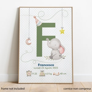 Póster de nacimiento personalizable, letra inicial del nombre, nueva mamá, regalo de nacimiento, foto de nacimiento, nacimiento, retratos de letras, baby shower