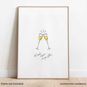 Poster personalizzato, poster brindisi - STAMPA o FILE digitale - testo scritto da te, regalo personalizzato, wall art, illustrazione