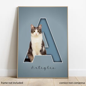 Arte con letras iniciales, retrato de mascota, regalo para amantes de los animales, retratos de letras, arte de pared, arte animal personalizado.
