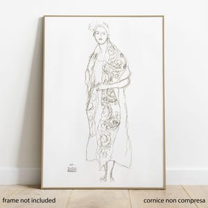 Poster Ritratto di donna di Gustav Klimt (1910 circa), poster in stile art nouveau, stampa arte Klimt, poster arredo, poster mostra Klimt