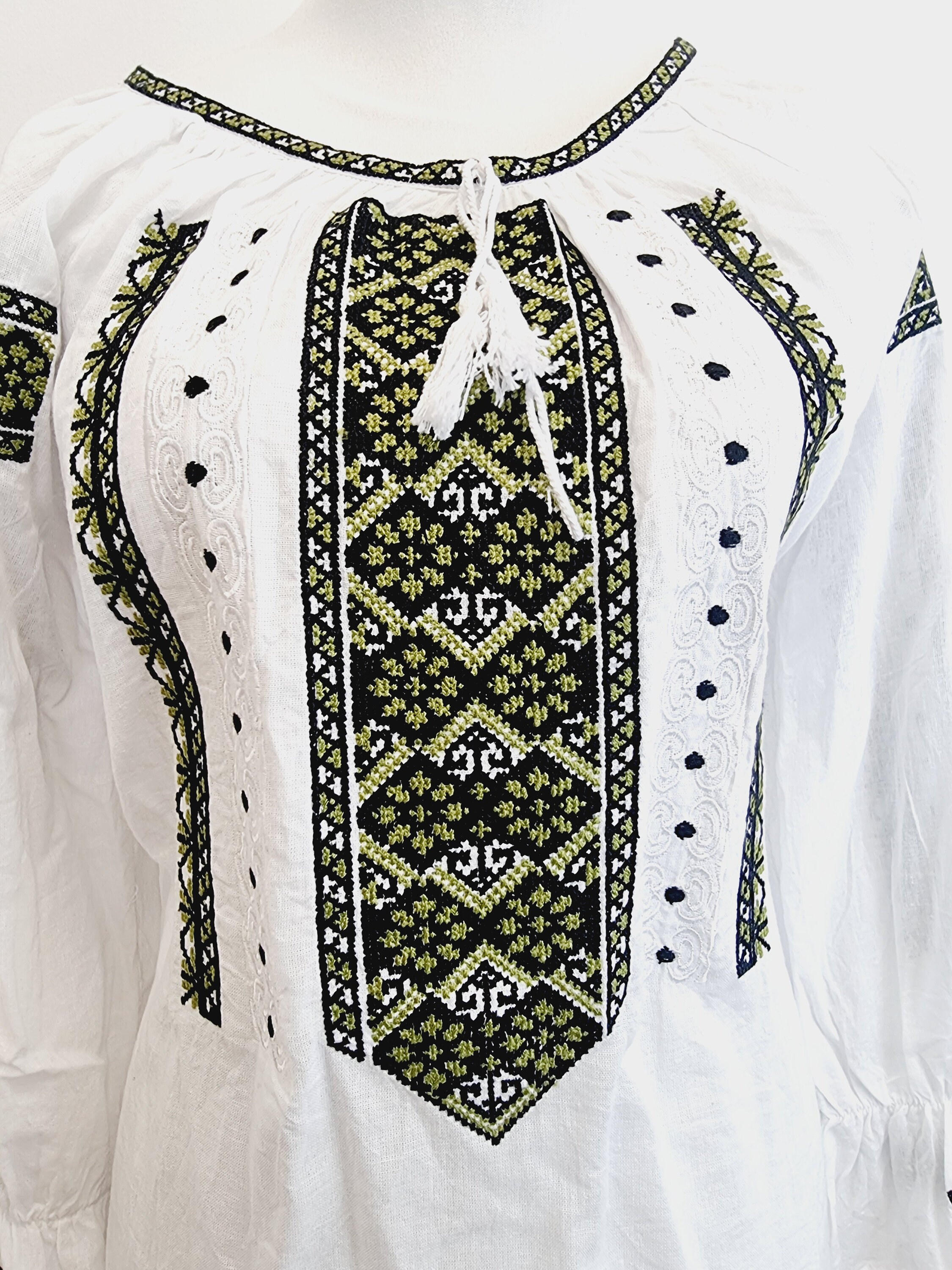 Hand Stitched Vintage Romanian Blouse Ie Romaneasca - Folk Costume