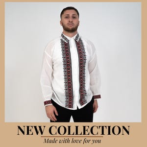 Vyshyvanka Mens - Ukrainian Shirt, Vyshyvanka Blouse, Peasant Shirts, Embroidered Suit, Folk & Slavic Blouses, Gift for men or couples