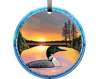 Loon Acrylic Window Ornament: Translucent Lake Life Decor