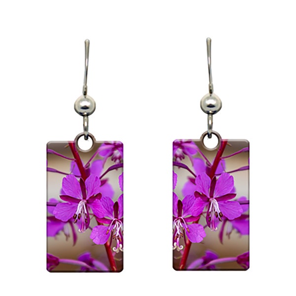 d'ears Fireweed Earrings. Non-tarnish sterling silver ear wires. Made in the USA
