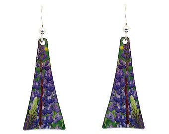 d'ears Lupine Earrings. Non-tarnish Sterling Silver Ear Wires. Made in the USA