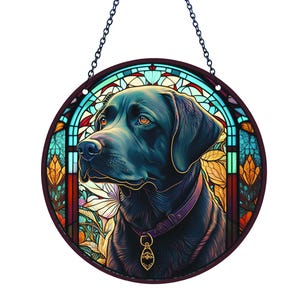 Black Labrador Suncatcher: Dog Lover Window Decor (6 Inch)