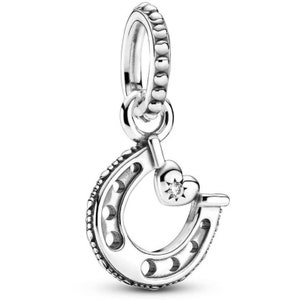 Perfect gift Good Luck Horse shoe dangle Charm Sterling Silver 925 fits in bracelets pendant neckless ,for birthday gift & Easter day gift