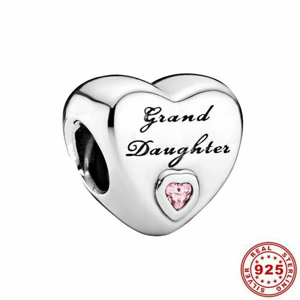 Perfect gift Grand Daughter bead Charm Sterling Silver 925 fits in bracelets pendant  neckless ,for a Easter day gift