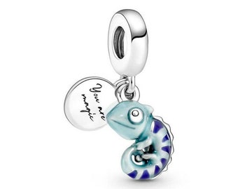 Colour-changing Chameleon Dangle Charm Sterling Silver 925 fits in bracelets pendant  Bracelet ,for girl women a Easter day gift