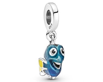 Pixar dory Dangle Charm Sterling Silver 925 fits in bracelets pendant  Bracelet ,for girl, women and chrisms gift from pet lovers collection