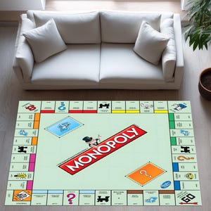 Monopoly bordtapijt, op spel geïnspireerd loperkleed, casinostijl, tapijtdecor, lange gang