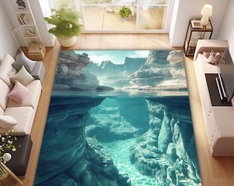 3D Undersea Rug: Optical Illusion Vortex Rug