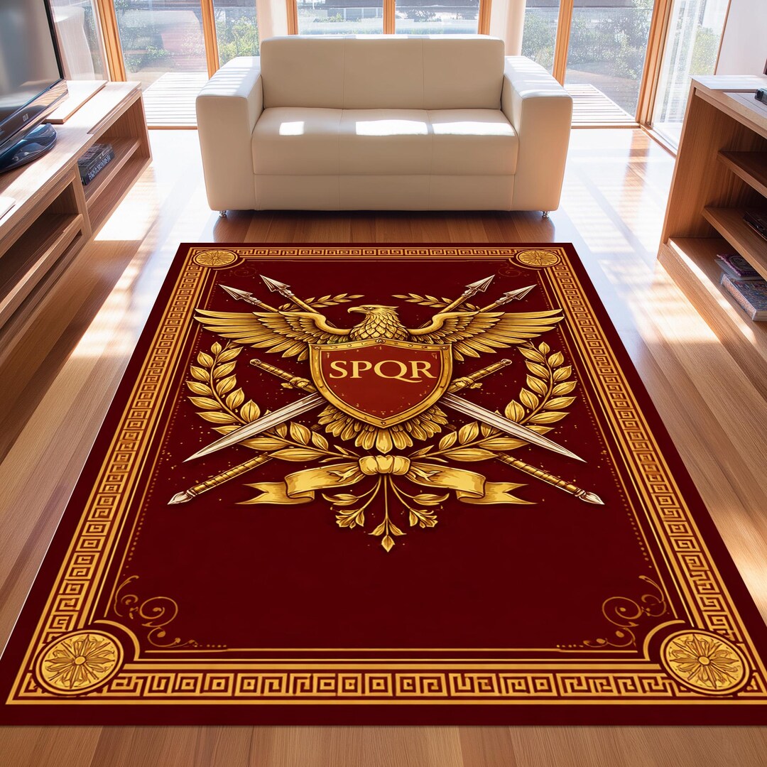 Roman Empire SPQR Eagle Crest Rug: Ancient Warrior Imperial Decor ...