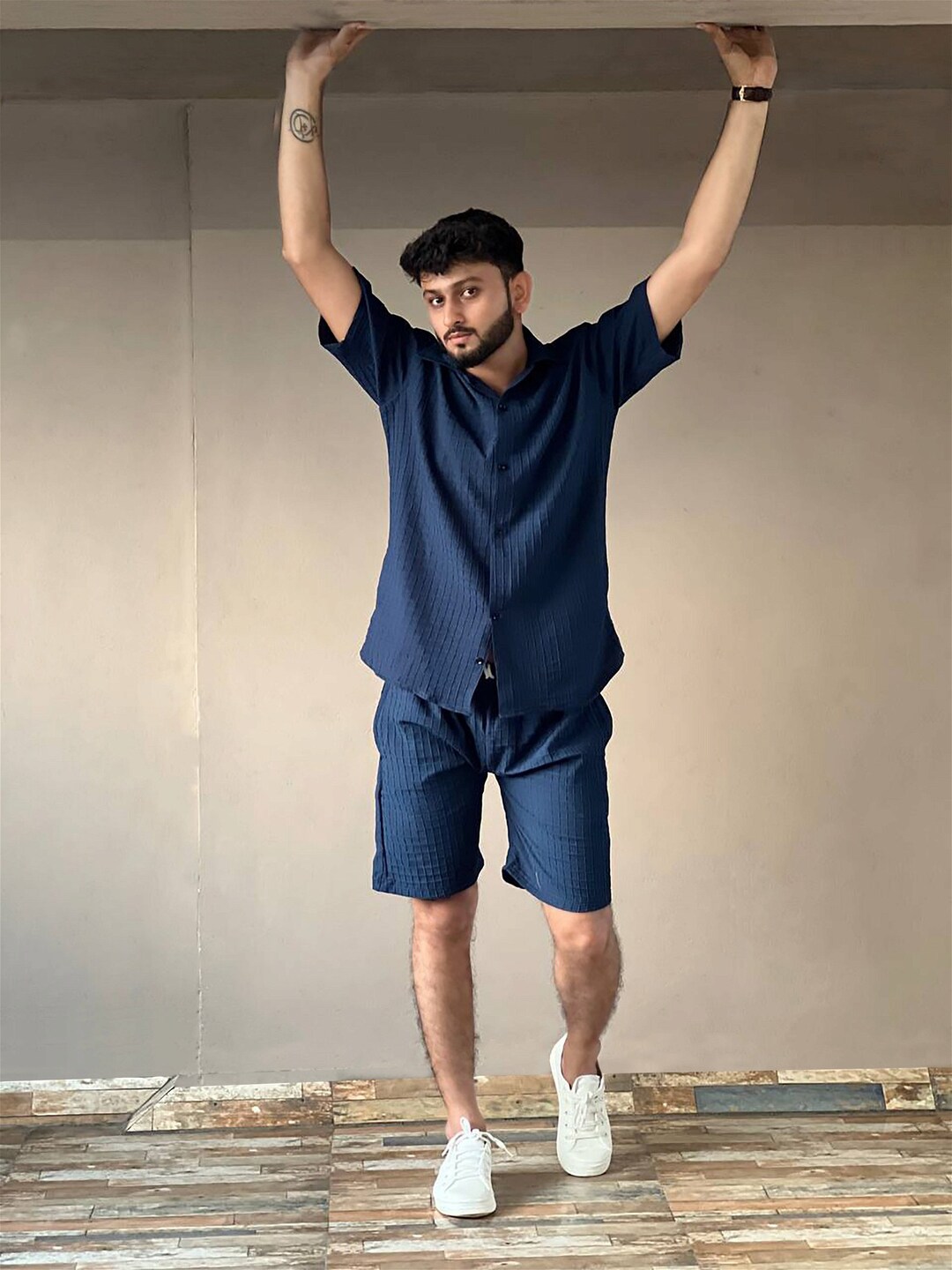 Tylish Men's Matching Shirt and Shorts Fashionable Casual Outfit for