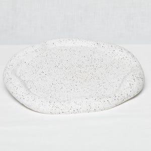 AC730 Jesmonite Round Tray – Handmade Decorative Tray – Natural Stone Designer Tray