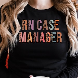 RN Case Manager Sweatshirt, Nurse Case Manager Long Sleeve, Custom Nurse Sweatshirt, Xmas Nurse Gift, Leopard Nurse Hoodie, Custom Hoodie