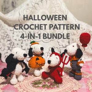 Halloween Crochet Pattern Amigurumi, Ghost Crochet, Puppy Dog Pattern, Spooky Clown Crochet, Vampire Crochet Pattern, Pumpkin Crochet