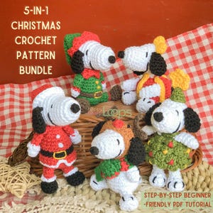 Christmas Crochet Pattern, Puppy Crochet Pattern, Xmas Tree Pattern, Reindeer Pattern, Crochet Santa Gnome Pattern, Elf Crochet