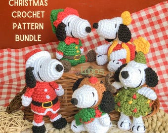 Christmas Crochet Pattern, Puppy Crochet Pattern, Xmas Tree Pattern, Reindeer Pattern, Crochet Santa Gnome Pattern, Elf Crochet