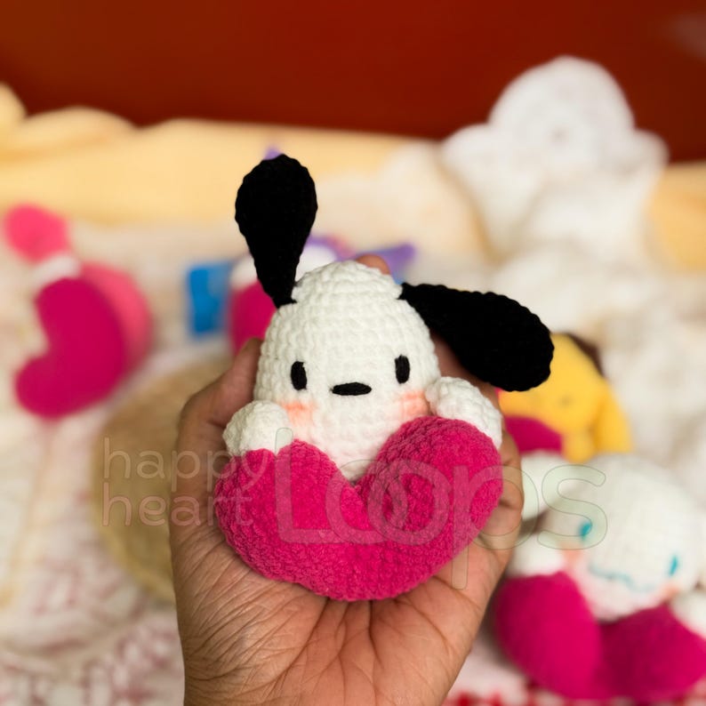 Valentines Crochet Pattern, Kitty Cat Crochet Amigurumi Market, Kitty and Friends Kawaii, Red Heart Love, Bunny Crochet, Puppy Dog Crochet