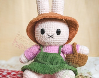 Bunny Crochet Pattern, Easter Amigurumi, Spring Crochet Pattern, Animal Crochet, Crochet Bunny Plushie, Easter Crochet Rabbit, Easter Basket