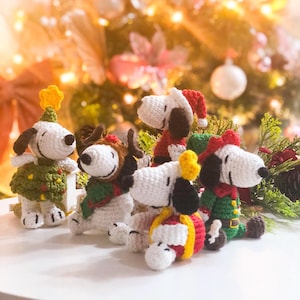 Christmas Crochet Pattern Plushie, Christmas Puppy Crochet, Xmas Tree Pattern, Reindeer Pattern, Crochet Santa Gnome Pattern, Elf Crochet