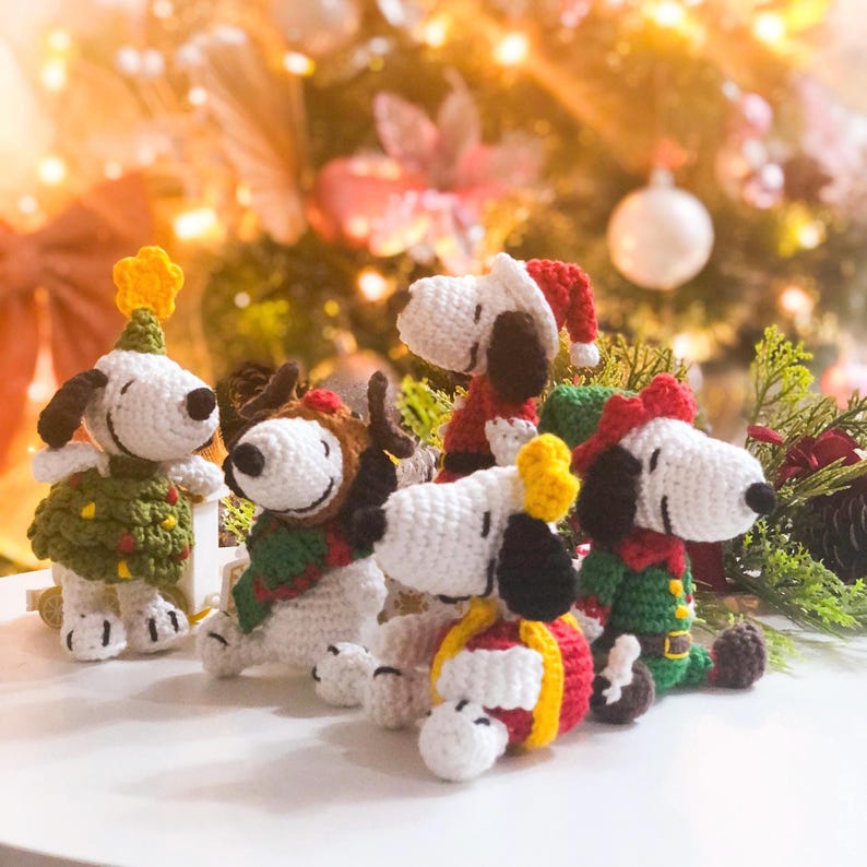 Christmas Crochet Pattern Plushie, Christmas Puppy Crochet, Xmas Tree Pattern, Reindeer Pattern, Crochet Santa Gnome Pattern, Elf Crochet