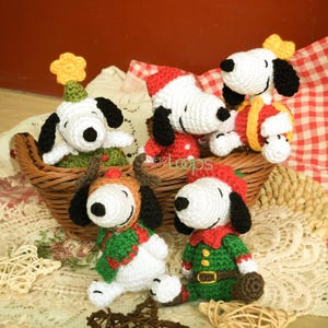 Christmas Crochet Pattern Plushie, Christmas Puppy Crochet, Xmas Tree Pattern, Reindeer Pattern, Crochet Santa Gnome Pattern, Elf Crochet