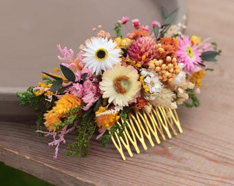 Wildflower-bruiloftkam: boho-meadow madeliefjeaccessoire