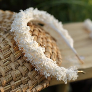 Natural dried flower headband, Ivory Bridal headpiece, White gypsophila wedding headpiece, Barn Rustic wedding Preserved flower hairband image 10